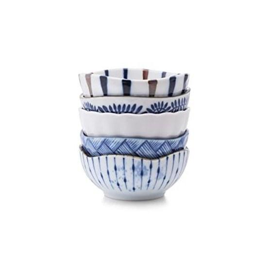 Mino Ware Wavy Pattern Delicacy Bowl Set 5 Tableware Dish Japanese Small Bowls