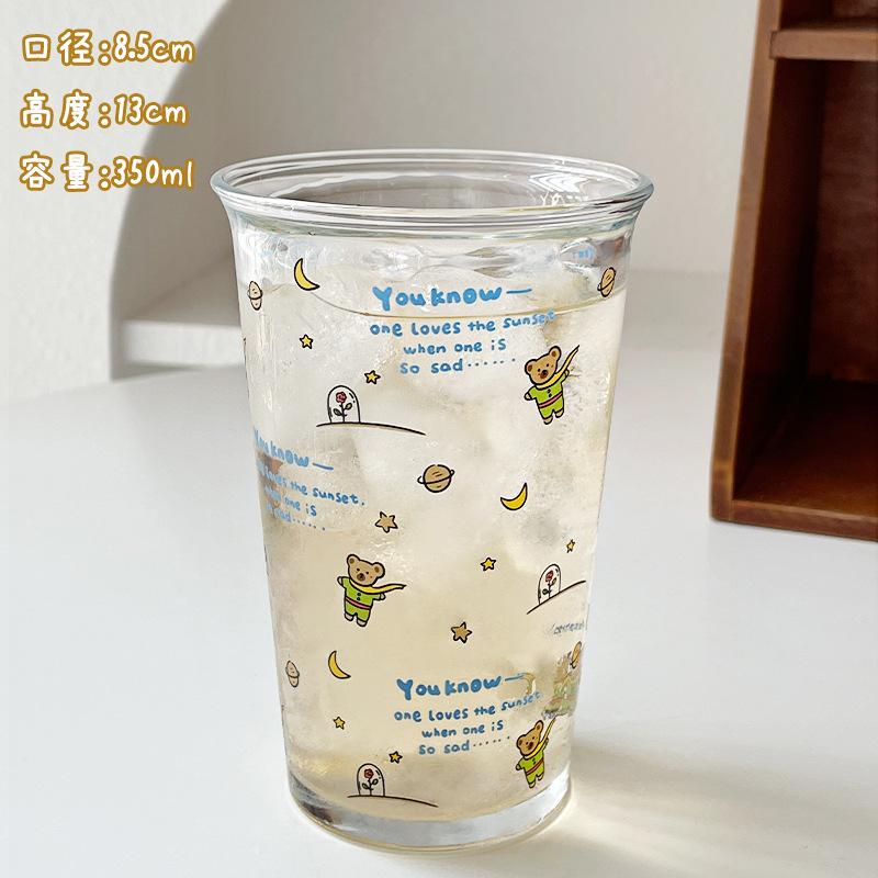

Household Cute Bear Shape INS Style Thickened Glass Cup Large Capacity Home Water Milk Coffee Mug High Appearance Cold Brew Cups 350ml