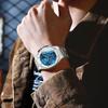 OLEVS Orologio Ottagonale da Uomo, Argento, Popolare, Impermeabile, Movimento Analogico al Quarzo, Elegante, Da Affari, Alla Moda, Acciaio Inossidabile, Datario, Semplice