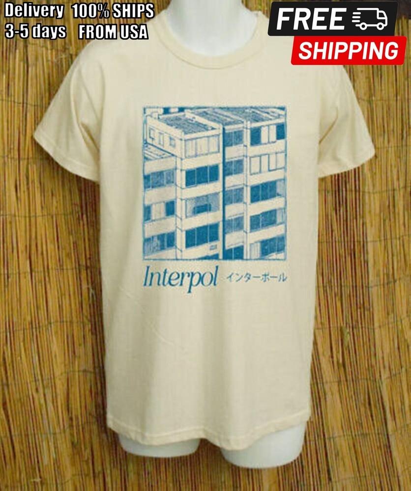 Interpol rock band T-shirt white color T-shirt 100 cotton TE7166 M