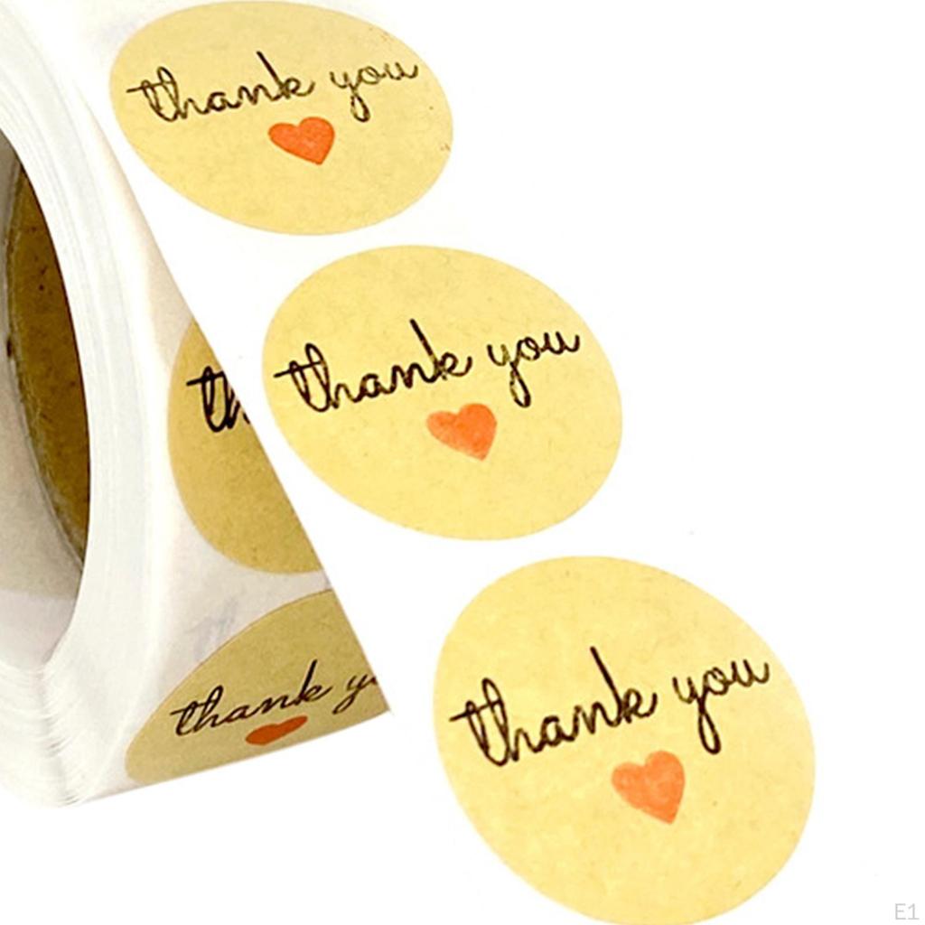 500 Pieces Thank You Stickers Envelope Seals Tags for Small Business Birthday