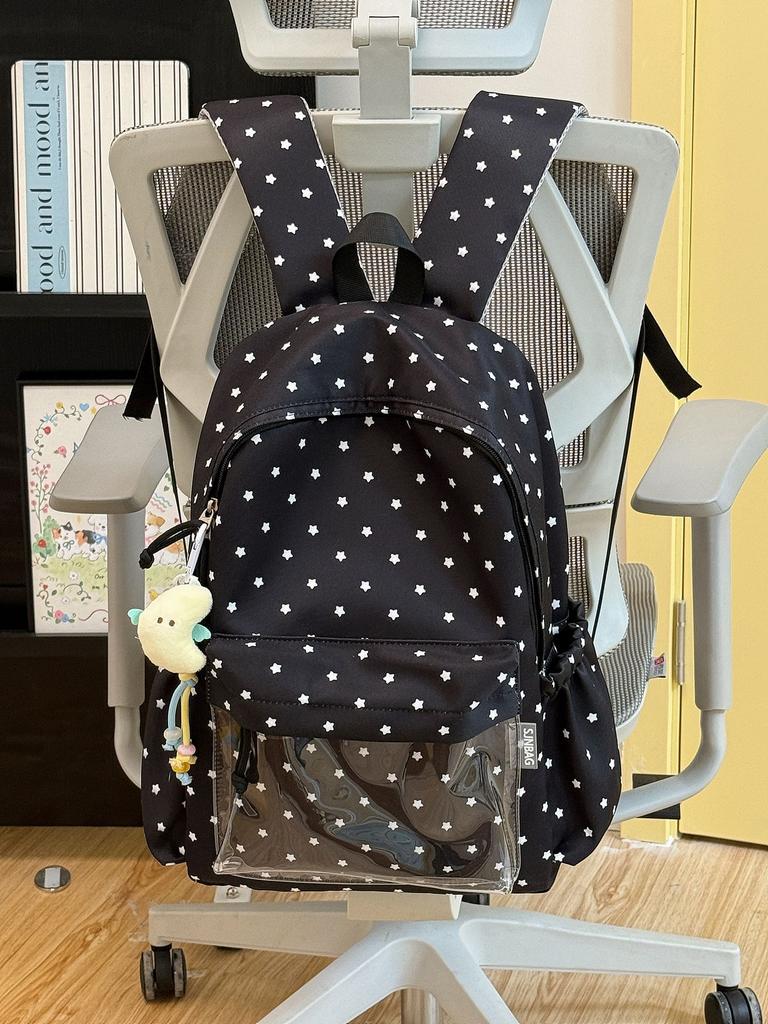 Schoolbag Korean Version Ins Storm Point Backpack Female Simple Small Fresh Cute Backpack Large Capacity Junior High School Student Schoolbag