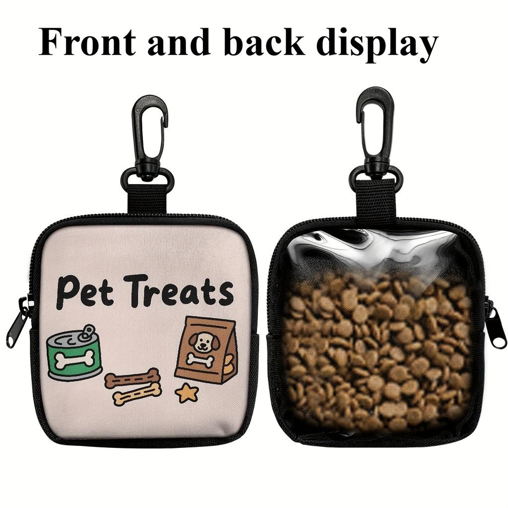 Hundeleckerli-Tasche Hundemuster Leckerli-Tasche mit Haken Reißverschluss Haustier Welpen Training Spaziergang Tasche Transparente Hundetraining Zubehör 1 Stück