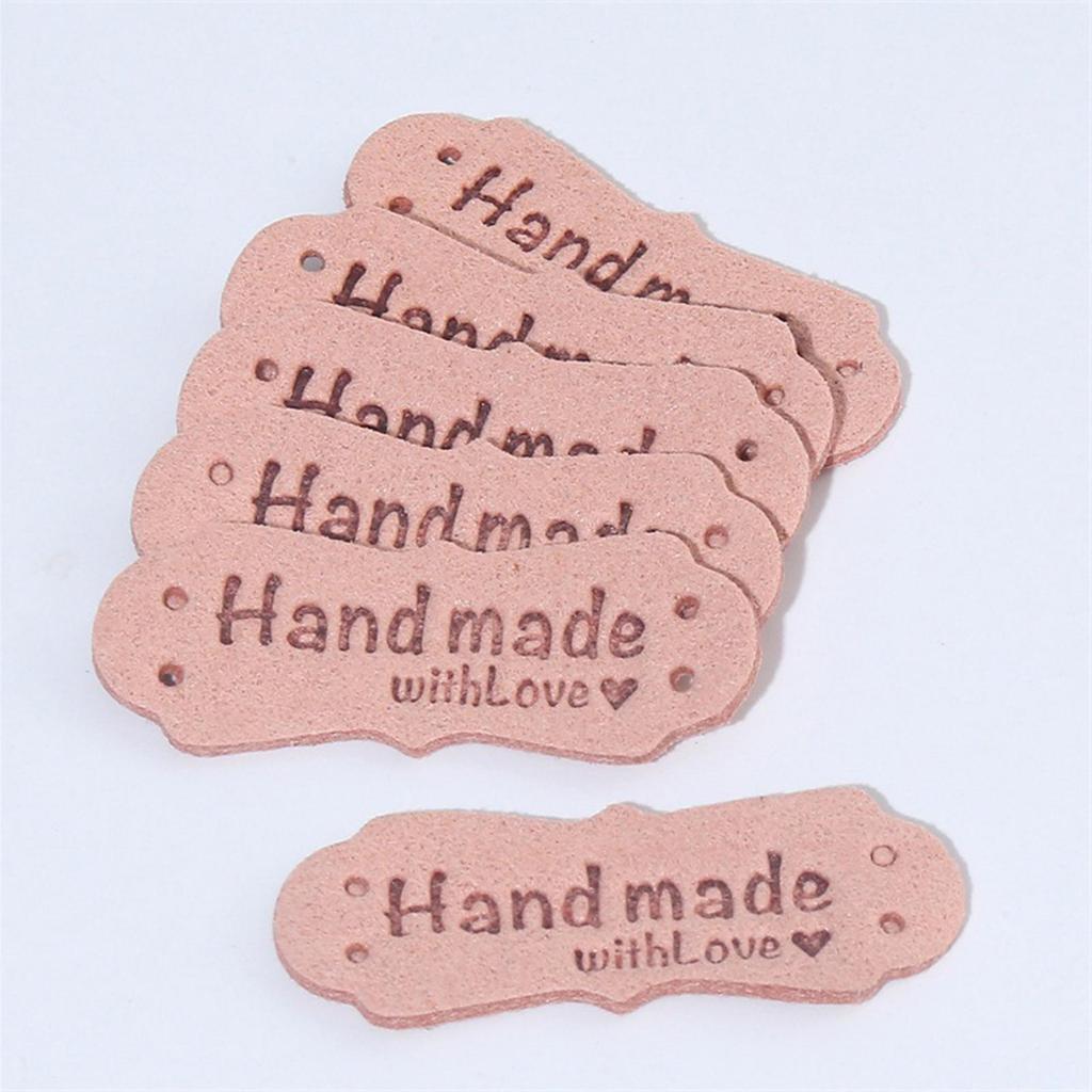 50 Pieces Handmade Labels Embossed Tag Leather Tags for Sewing Accessories