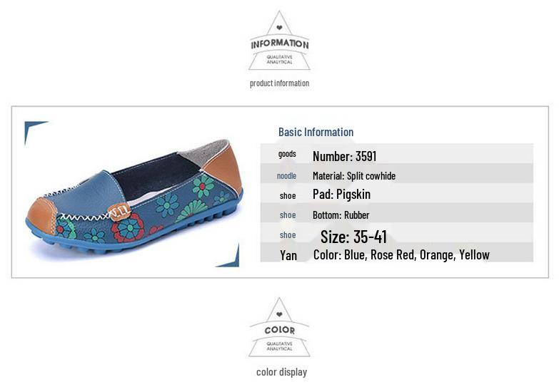 Spring/Summer Women's Slip-On Flat Moccasins: Printed Single Shoes for Mothers