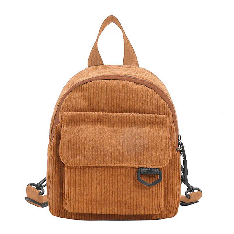 Damenmode, Reise, kleine Tagesrucksäcke, leicht, schlicht, Cord, Doppel-Schultertasche, Schulrucksäcke