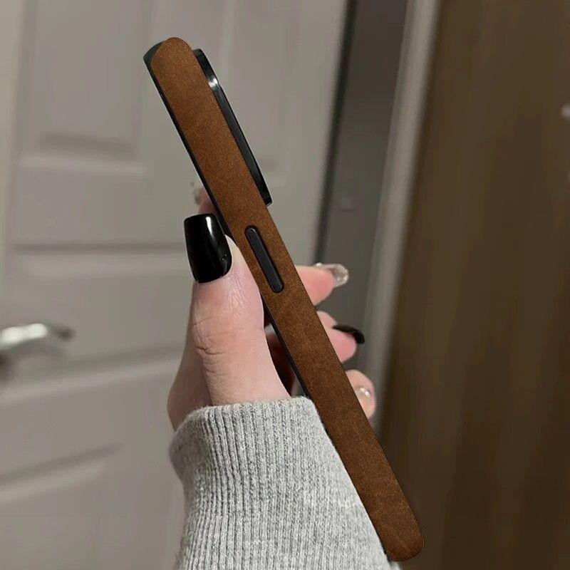 Simple Brown Phone Case for Apple iPhone 16 ProMax- Feilin Hard Case Shockproof Phone Protective Cover On iPhone16/15/14/13/12/11/Pro/Promax/Plus