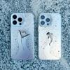 Ocean Animal Cute Dolphin Sea Turtle Painting Phone Case For Iphone 17 16 14 15 12 13 Pro Max Plus 13 Mini 11 White Laser Cover