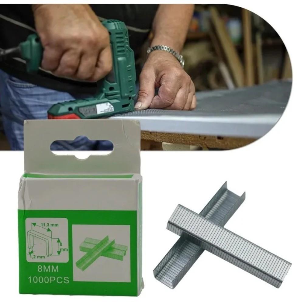 1000Pcs 8/10/12mm Door Shaped Staples Nails Stapler Machine Accessories Framing Work T Shaped Staples Woodworking Nails