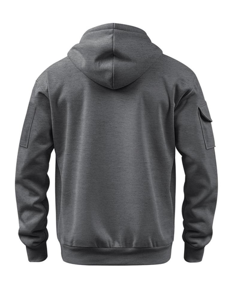 Men’s Custom Logo Hoodie: Cross-border Autumn/Winter Zip Pocket Pullover Jacket