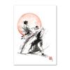 Japanese Minimalist Black Shotokan Samurai Karate Art Ink Canvas Painting Posters and Prints Wall Pictures for Living Room Decor