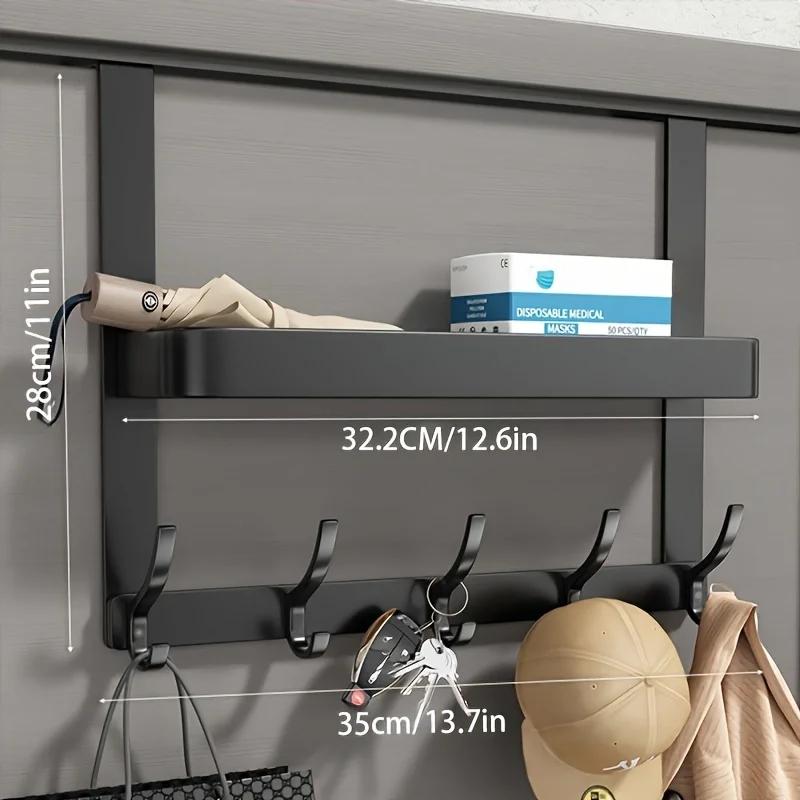 Multi-functional hanging hook storage rack behind the door, bathroom storage rack, coat rack, towel rack, home bedroom bathroom