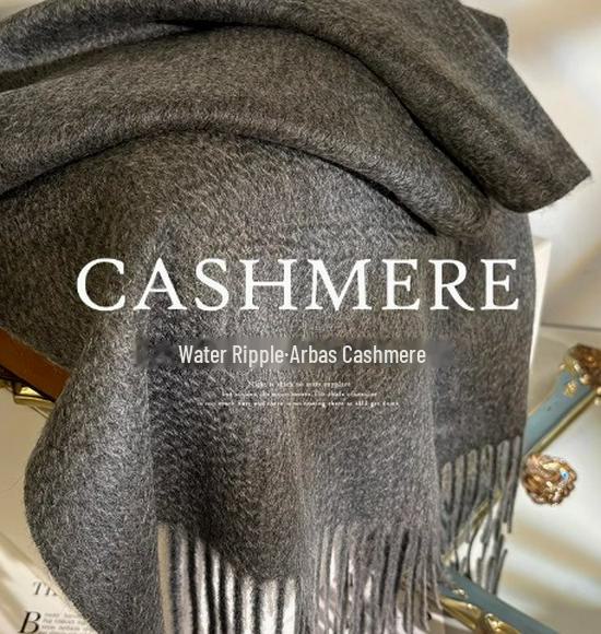 Alba Damen Schal aus reinem Kaschmir - Winter Wasserwelle, Einfarbig, Warme Halsbekleidung