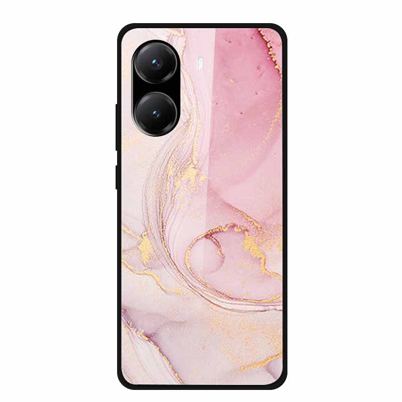Tempered Glass Case For Poco X7 Pro Back Cover PC Hard Shockproof Cases for Xiaomi PocoX7 Pro Funda Marble Texture Fashion Coque