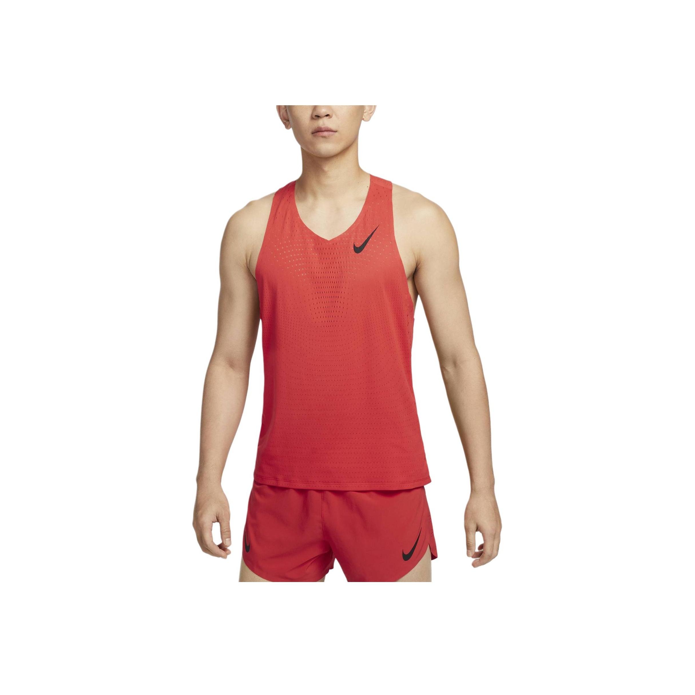

Мужская беговая майка без рукавов Nike Aeroswift Dri-FIT ADV с логотипом, быстросохнущая, светло-красная, темно-красная, черная FN4232-696 S