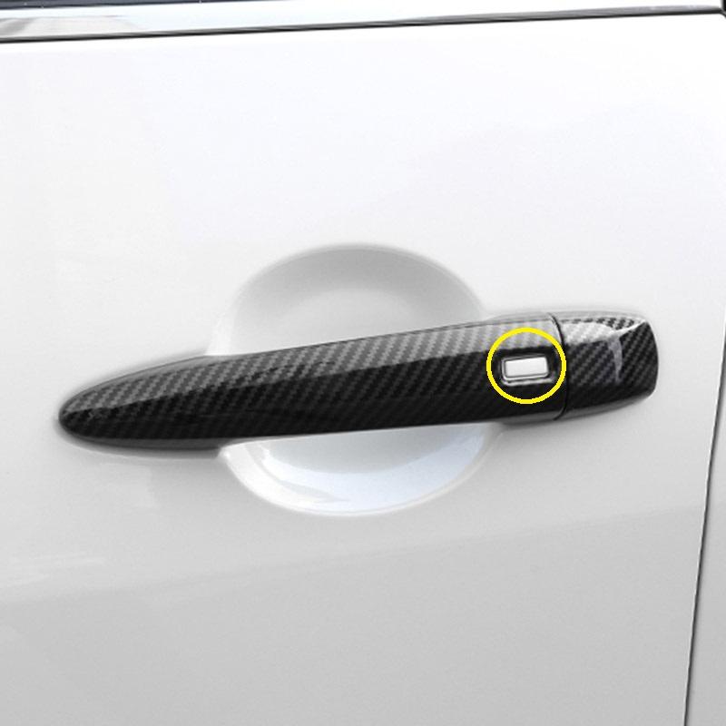 For Nissan JUKE F16   Luxurious Chrome Carbon Fiber Door Handle Covers protector Stickers Car Decal Styling Accessories
