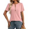 Women's Summer Top Solid Color Twisted Buckle Fashion Short Sleeve T-shirt for Women Shirt
