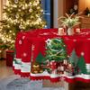 Christmas Tablecloth, Rectangular Dining Table Cloth, Santa Claus Snow Print, Coffee Table Tablecloth