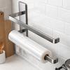 No-Drill Roll Paper Storage Rack Carbon Steel Cling Film Storage Rack  Kitchen
