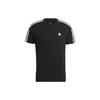 Neo Solid Color Logo Stripe Sports Short Sleeve Black Men's HD4666