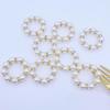 12Pcs Imitation Pearl Napkin Rings Set Elegant Rhinestone Napkin Holder Festive Celebration Table Decor for Wedding Party Banquet