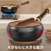 Deerou Ancient Forged Iron Pot, Large Belly, Non-Stick, 24cm with Lid, Suitable for Home, Camping, and Restaurants (Single Pot with Wooden Lid)