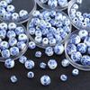 Mărgele mari din porțelan albastru și alb cu găuri mari pentru bijuterii DIY și accesorii handmade