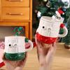 Cute Expression Mug Funny Ceramic Cup Christmas Cup Cross-border Souvenir Cup Christmas Gift with Straw