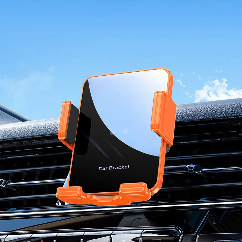 Rotatable Car Phone Holder with Wireless Charging & Auto-Clamp Navigation Stand