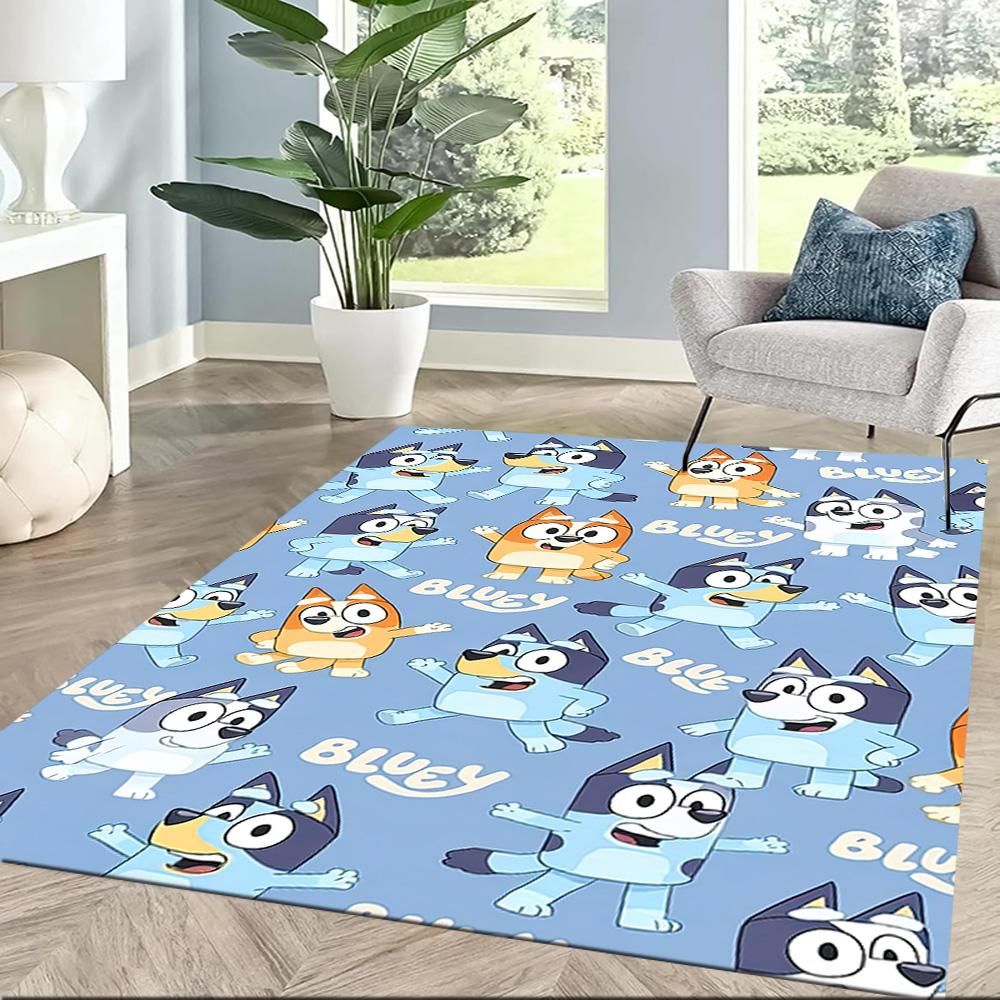 I tappeti quadrati Bluey's Playful Pals sono un'ottima scelta per soggiorni, camere da letto, arredamento della casa e come regali.