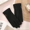 Warm gloves Three-line rabbit velvet men's and women's fashion cold-proof velvet outdoor cycling autumn and winter gloves