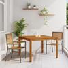 3-piece Garden Dining Set vidaXL Grey Poly Rattan Acacia 3365530