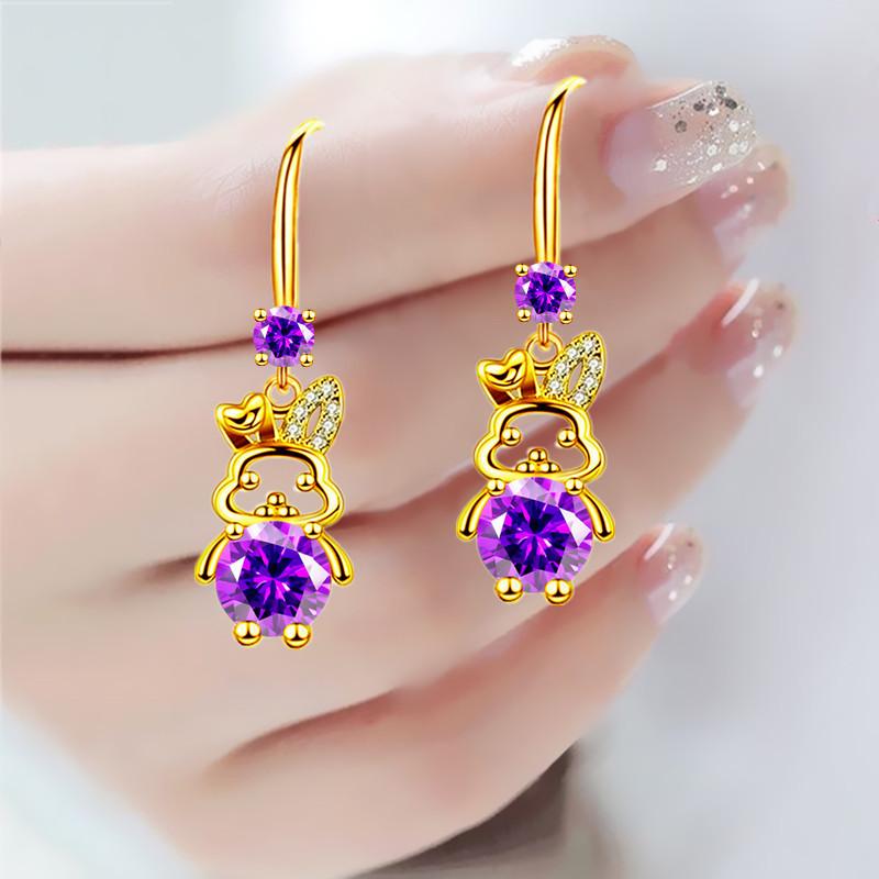 

Chinese Zodiac Earrings This Year Bunny Earrings Long Year of The Zodiac Ear Hooks To Prevent Allergies