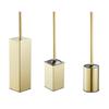 Tuqiu Gold Toilettenbürstenhalter mit Bürste 304 Edelstahl Nickel/Schwarz Badezimmer Toilette Schrubb Reinigungsbürstenhalter Set
