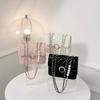 Rhombus Embroidery Thread Small Bag Women's 2025 New Small Fresh and Versatile Chain Messenger Bag Foreign Style Shoulder Small Square Bag Tide