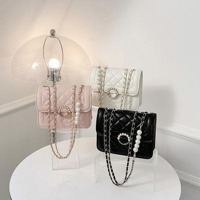 Rhombus Embroidery Thread Small Bag Women's 2025 New Small Fresh and Versatile Chain Messenger Bag Foreign Style Shoulder Small Square Bag Tide