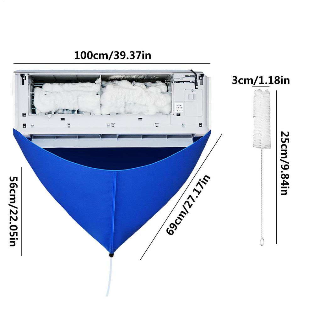 Split Air Conditioner Cleaning Cover Dust Clean Wall-Mounted AC Wash Bag Kit With Drain Pipe Household Accessories