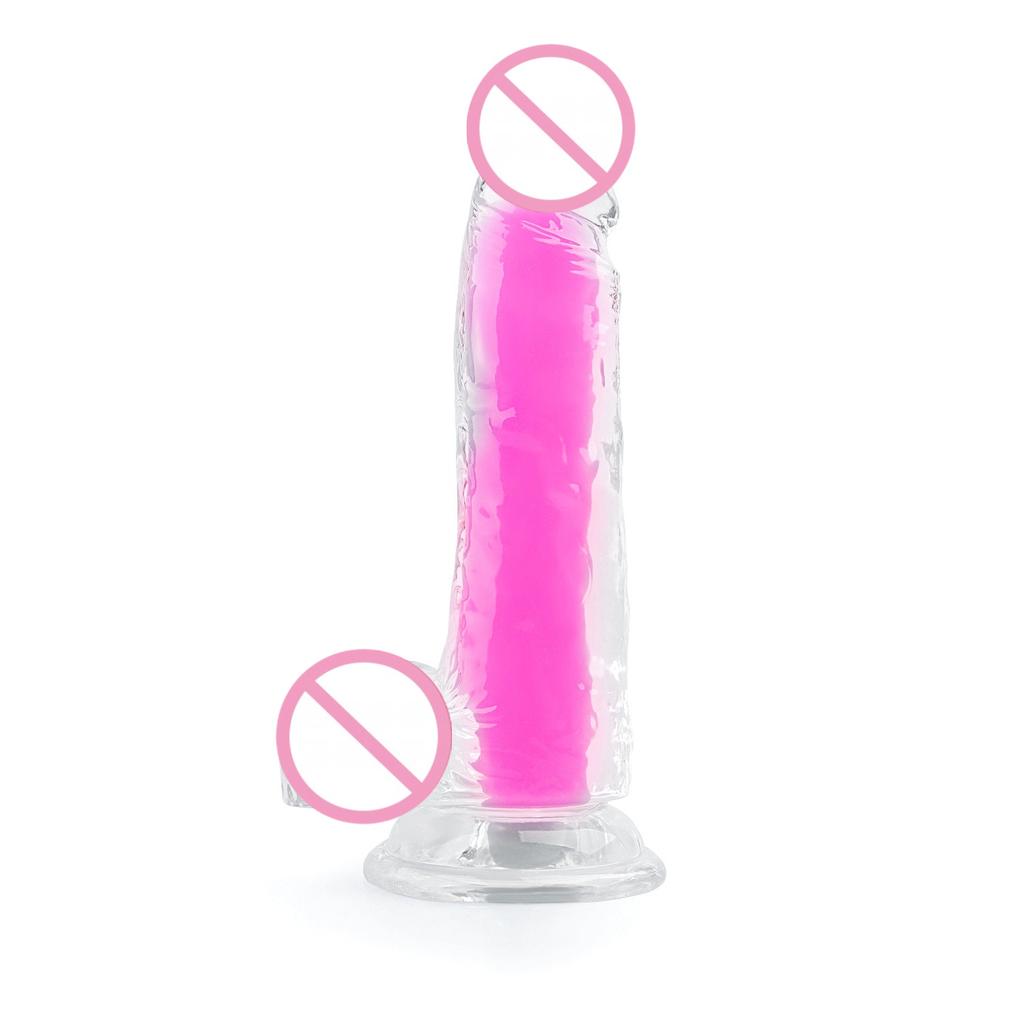 Double-layer Transparent Luminous Dildos Jelly Dick Anal Plug Dilator Sex Toys for Men Women Erotic Clitoris Vaginal Masturbator