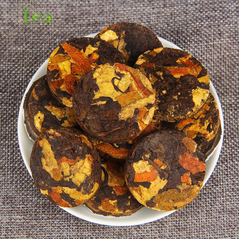 Chenpi Puer Tea Xiaotuo Tea Cake Yunnan Chenpi Cooked Tea Black Tea Xiaoyu Cake Aged Ganpu Tea 500g