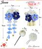 JZOON Hair Cherry Blossom Cute Japanese Five Colors and with Perfect for and Handmade with a Dedicated Perfect for Graduations and Blue Shichi-Go-San