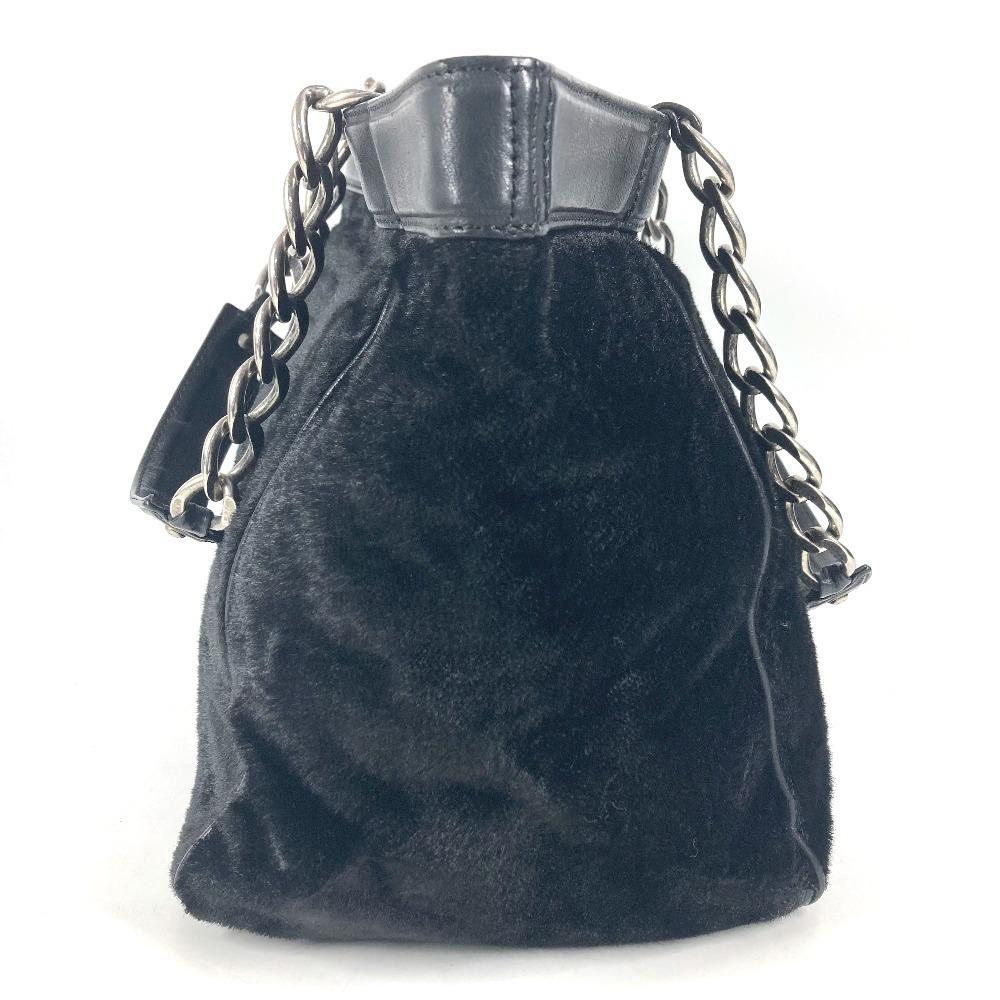 CHANEL CC CC Mark logo Tote Bag Chain Bag Shoulder Bag Pony-Hair Black