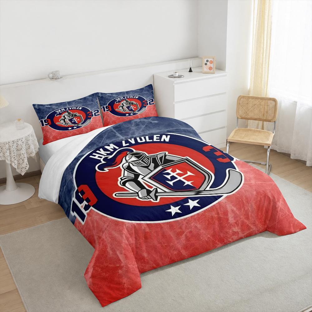 Duvet Cover Set HKM Zvolen Hockey Knight Shield 1932 Logo 3 Piece Bedding for Adult Fan Gift