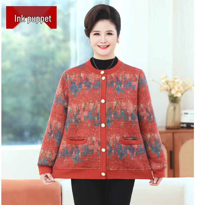 Women s Mid-Aged & Elderly Autumn/Winter Cardigan 4XL