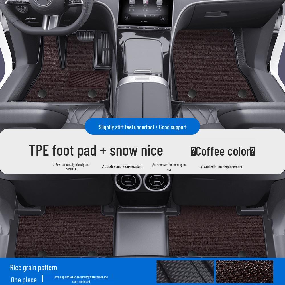 Compatible TPE Floor Mats & Door Sill for Mercedes-Benz A, C, E-Class, L, GLA, GLB, GLC - Full Coverage