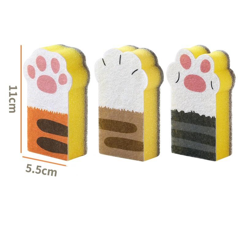 Kitchen Dishwashing Sponge Cleaning Sponges Scouring Pad Compressed Double-side Sponge Paw Dish Cloths Pot Wipe Cleaning Tools
