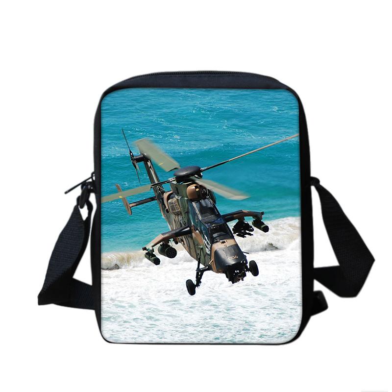 Helicopter Large Capacity Shoulder Bag, Compact and Trendy, New Mechanical Print, the Best Gift for Boys and Girls In School