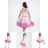 Elegant Super Mario Pink Princess Peach Costume Dress With Crown And Gloves Set