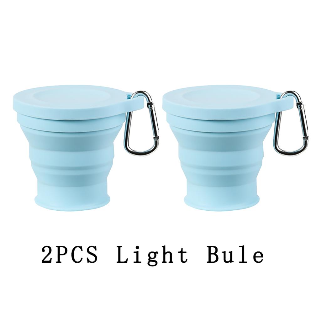 Lightweight to Carry Silicone Folding Cup Mountain Camping Outdoor Use Travel Retractable 180ml Mini Coffee Cup Drinking Cup With Cover Reusable