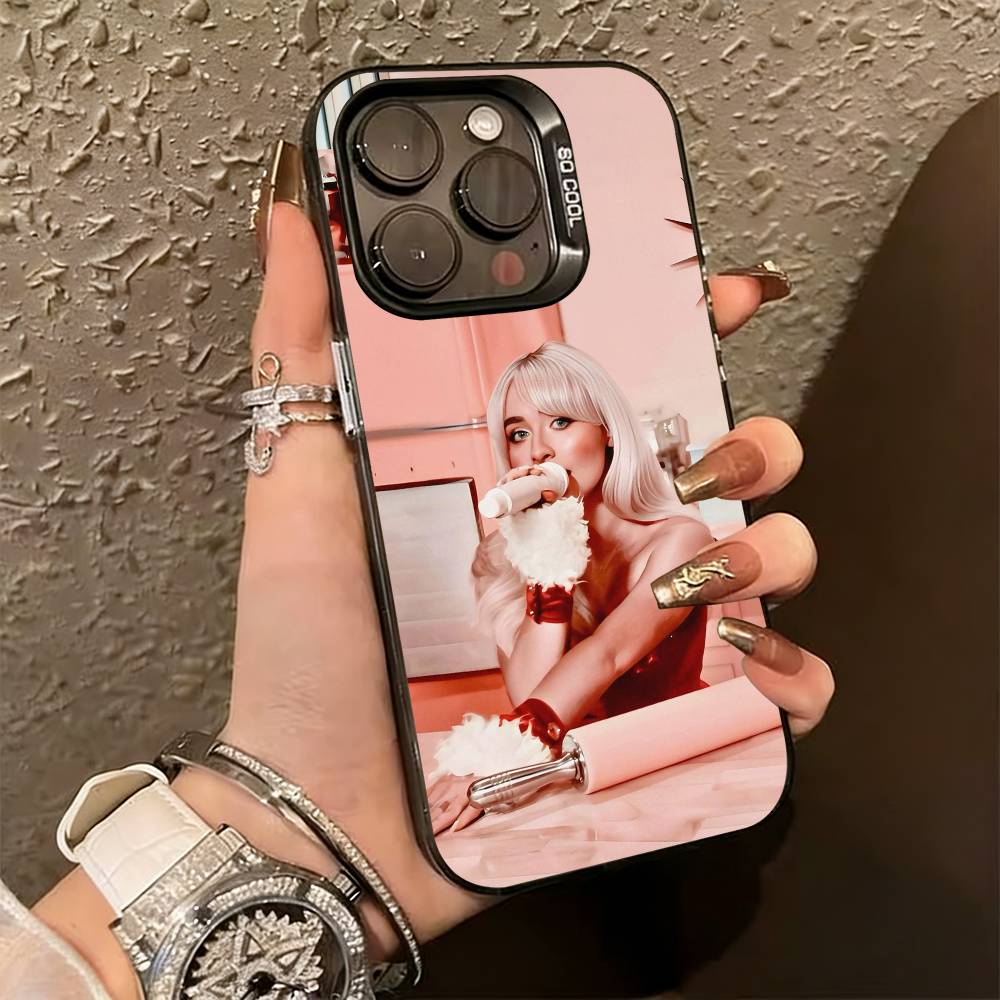 

S-Sabrina C-Carpenter Phone Case For iPhone 17,16,15,14,13,12,11 Plus,Pro Max,XS,Colorful Silver Black Cover iPhone14