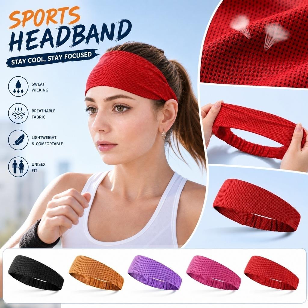 Women's Sports Headband Sweatband for Yoga, Running, Gym, Summer Workout Hair Wrap